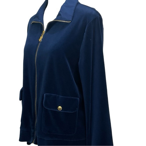 Lauren Ralph Lauren Blue Velour Jacket & Pants Size XL - Picture 3 of 12
